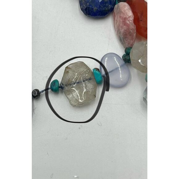Peyote Bird Designs Gemstone Lapis Carnelian Rose Quartz Turquoise Necklace - Picture 7 of 16